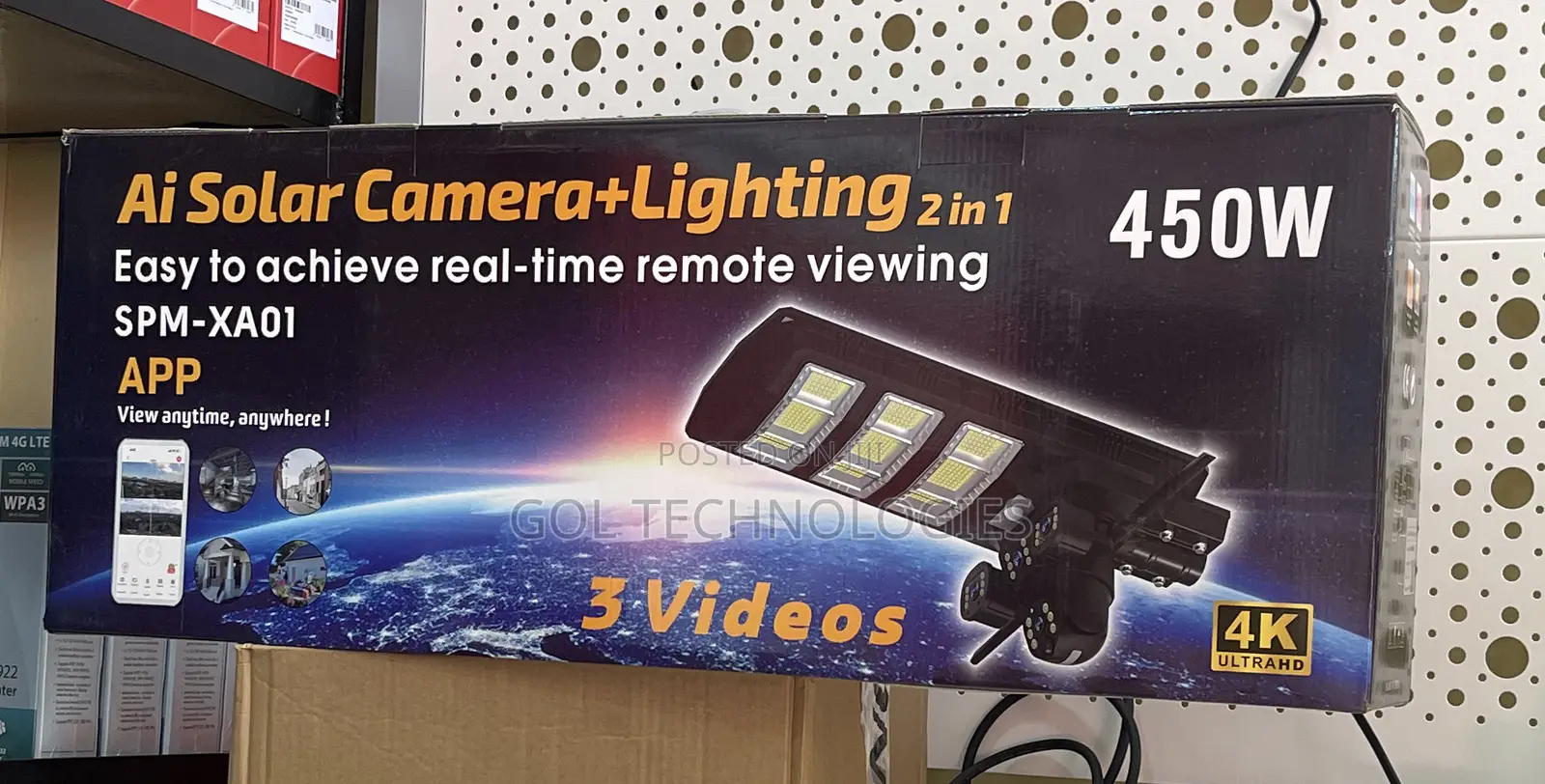 4g Streetlight Solar Ai Camera +Lighting 2 in 1 4g Solar Camera 450w