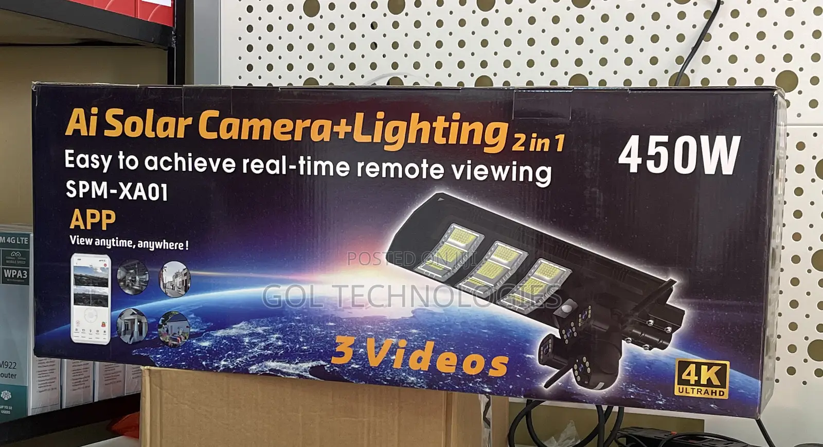 4g Streetlight Solar Ai Camera +Lighting 2 in 1 4g Solar Camera 450w