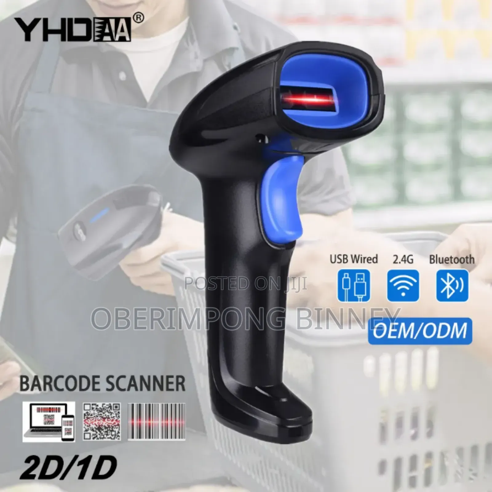 Barcode Rechargeable Wireless/Usb Handheld