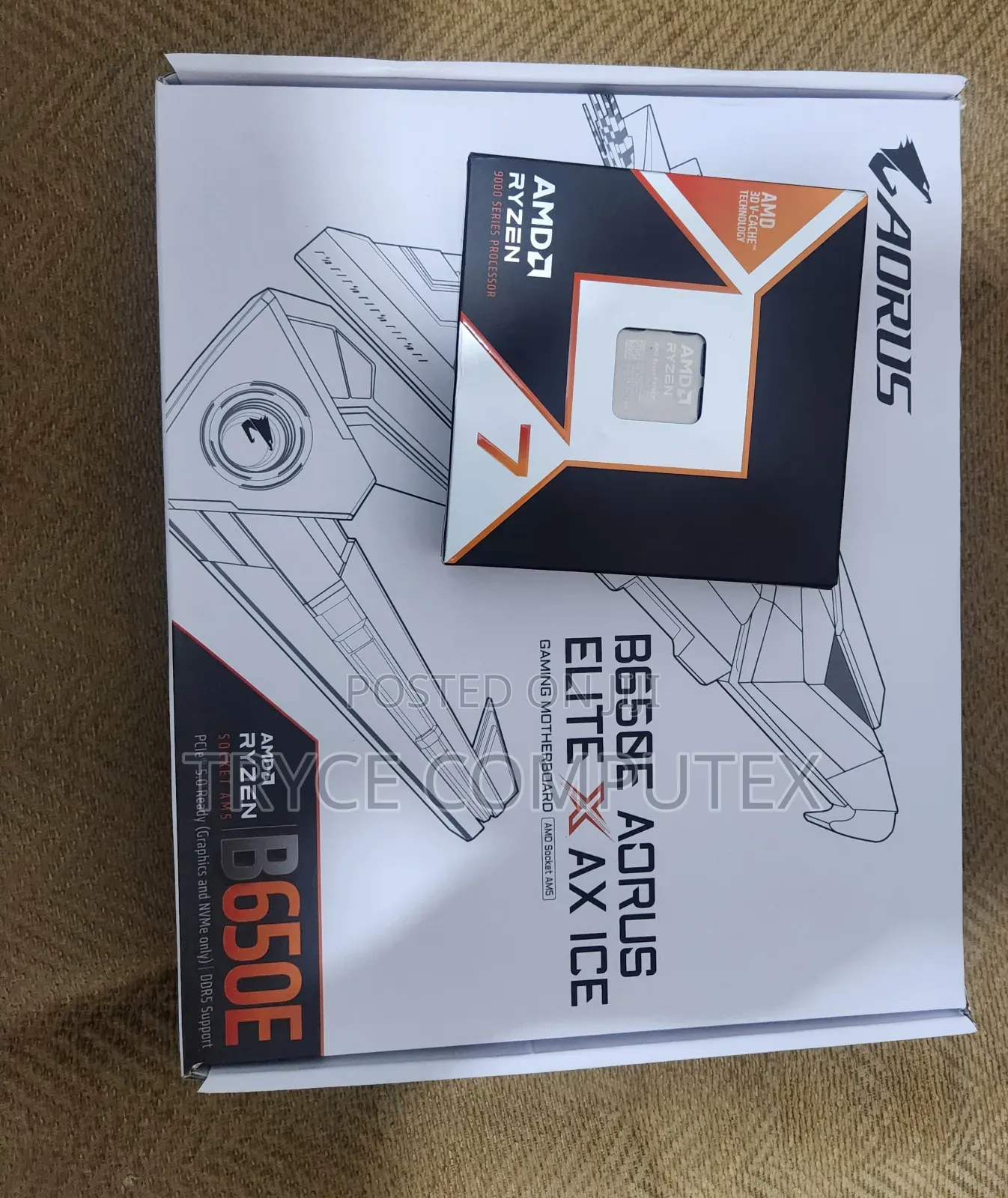 Amd Ryzen 7 9700x and Aorus B650e Elite Ax Motherboard