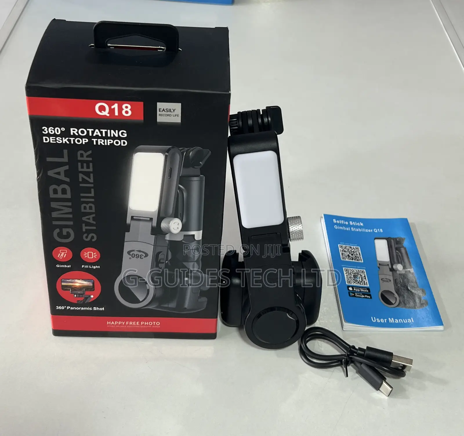 Q18 Gimbal Stabilizer 360 Rotating Desktop Tripod