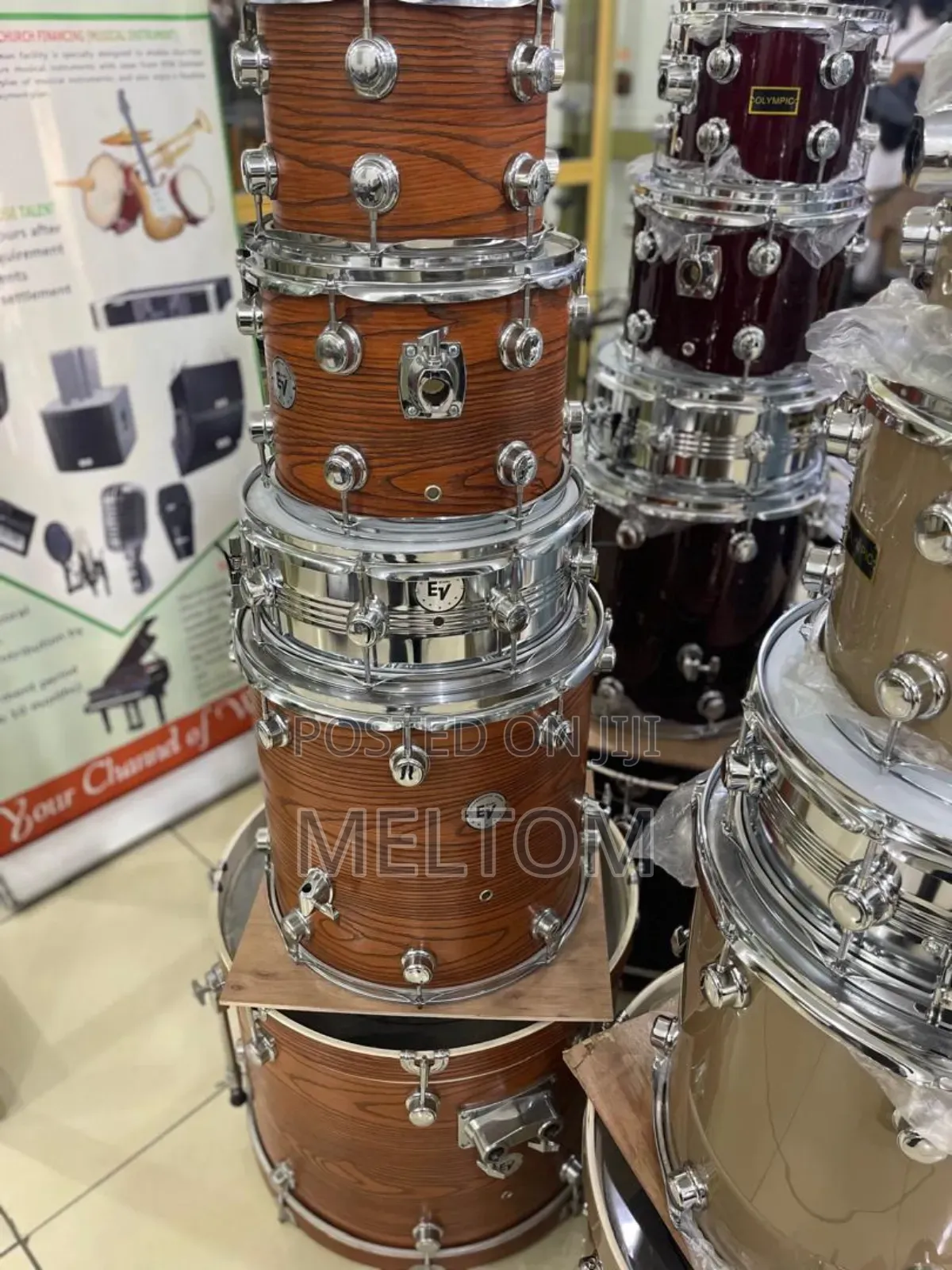Ev High Grade 5-Piece Complete Drumset