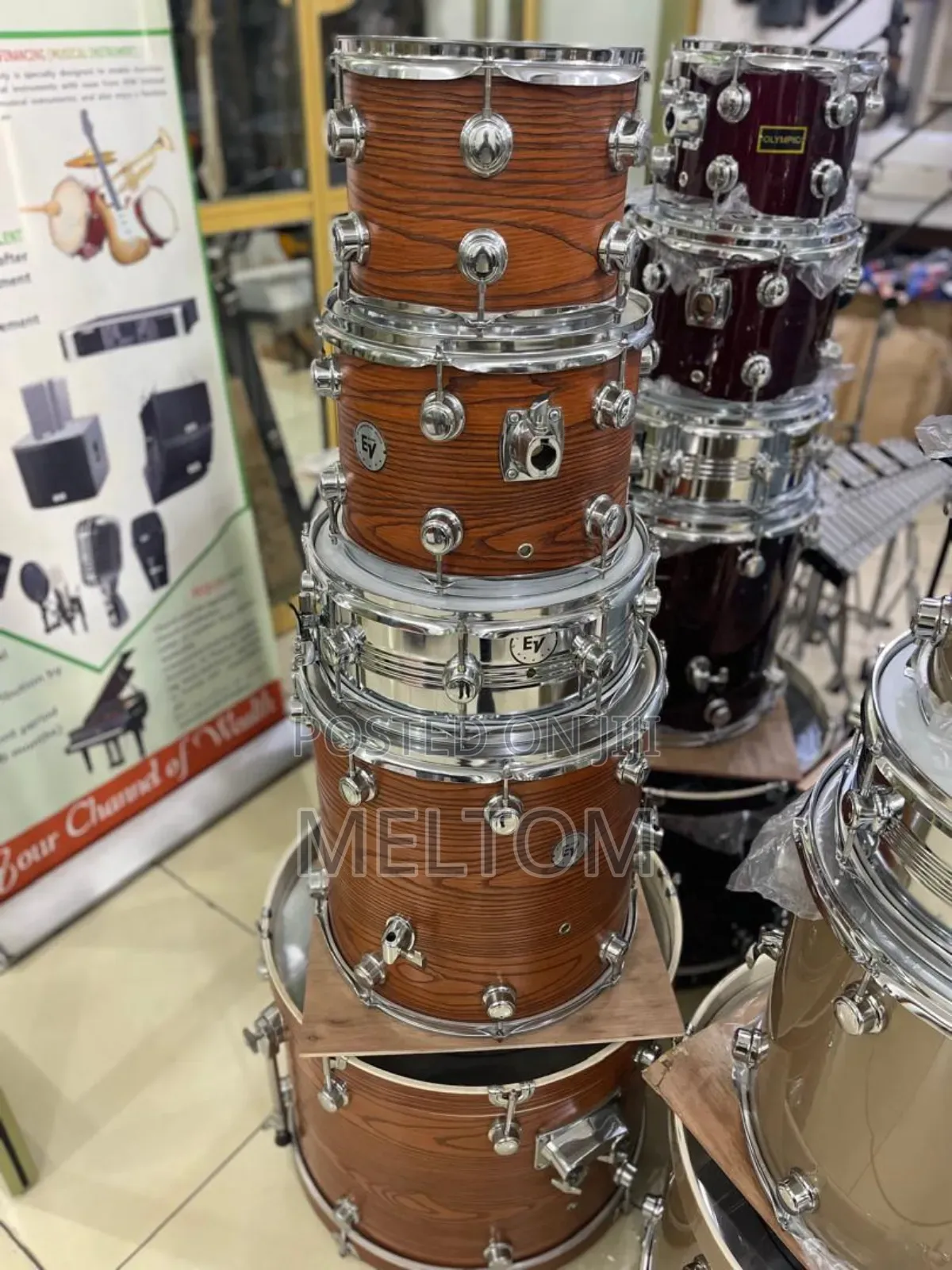 Ev High Grade 5-Piece Complete Drumset