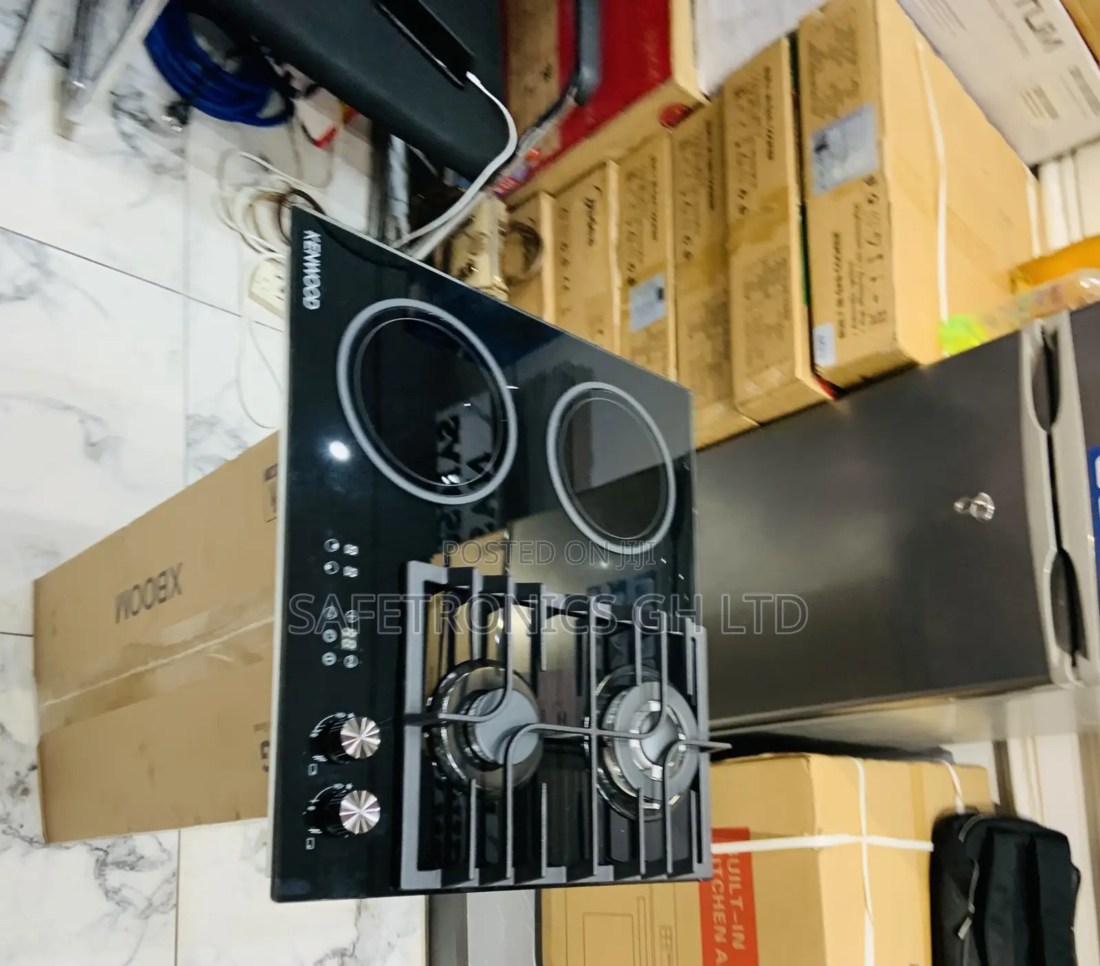 Premium Black 60cm Built in Ceramic 2 Gas 2 Electric Cooker