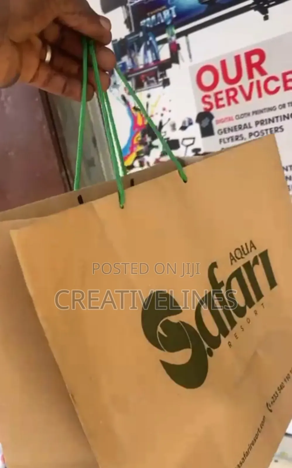 A3 Bag With Green Rope