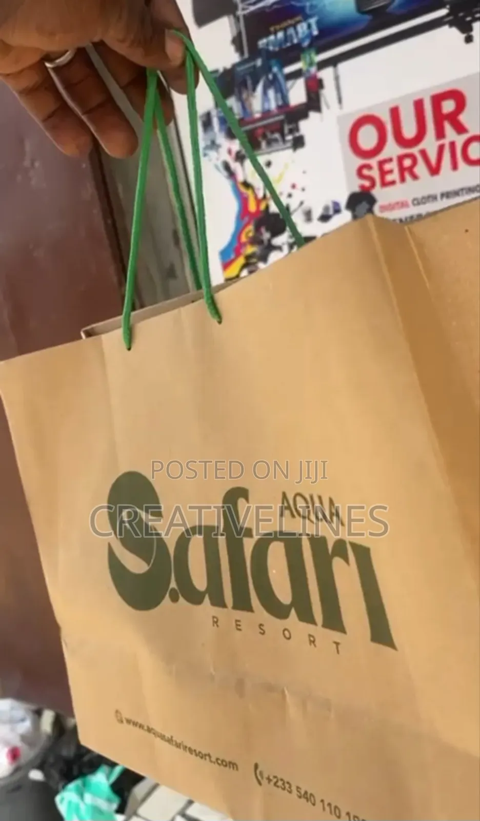 A3 Bag With Green Rope