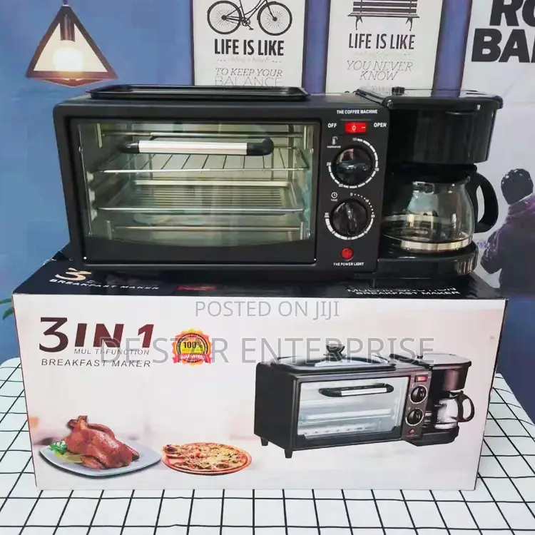 Non Stick Cooking Surface 3 in 1 Breakfast Maker Portable