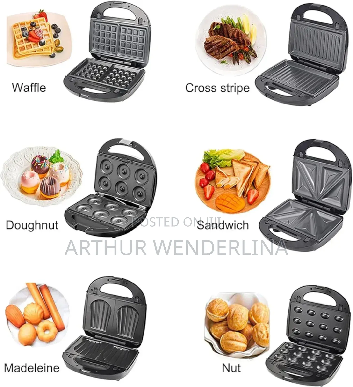 Hley 8in 1 Sandwich Maker