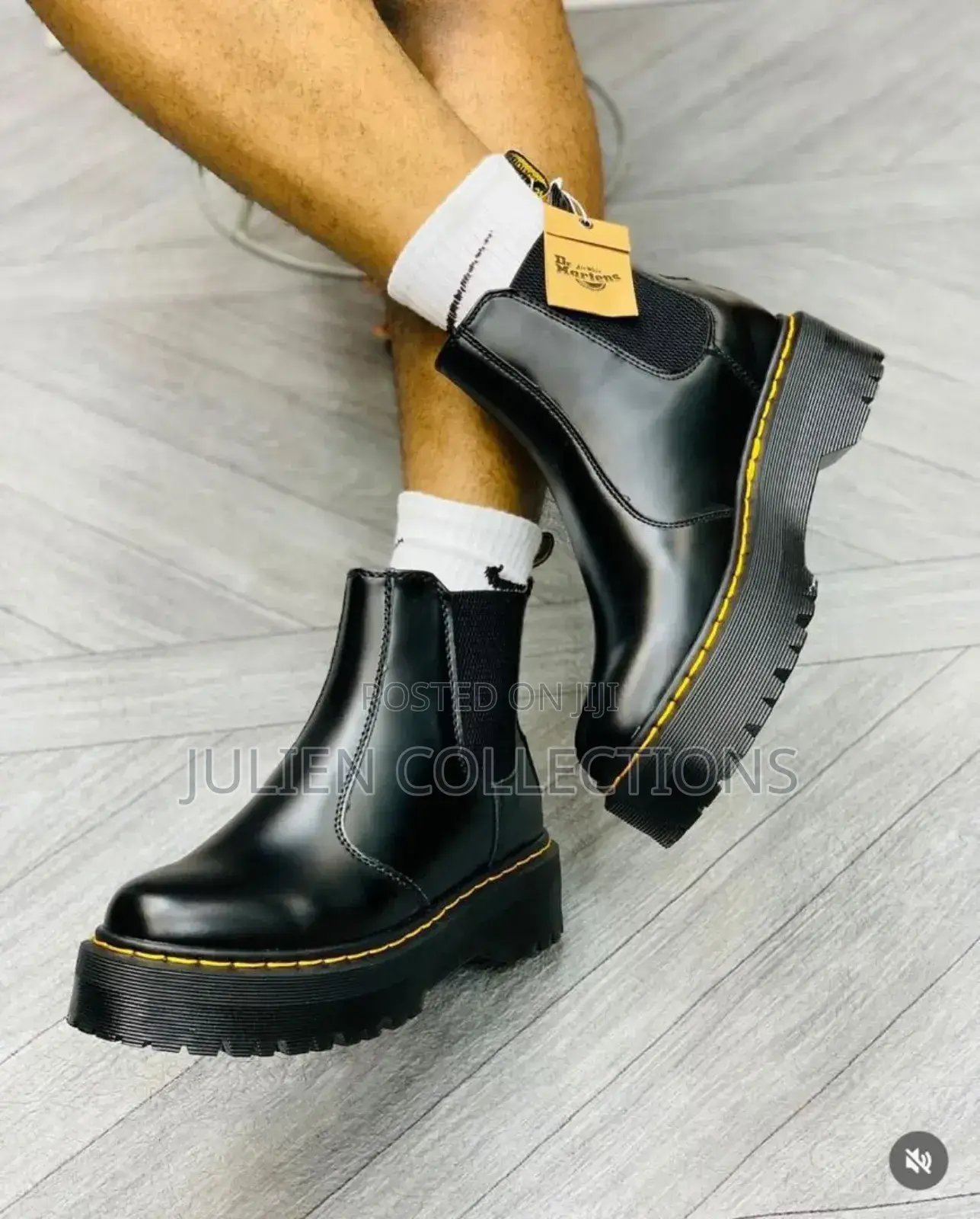 Dr Martens Leather Black Long