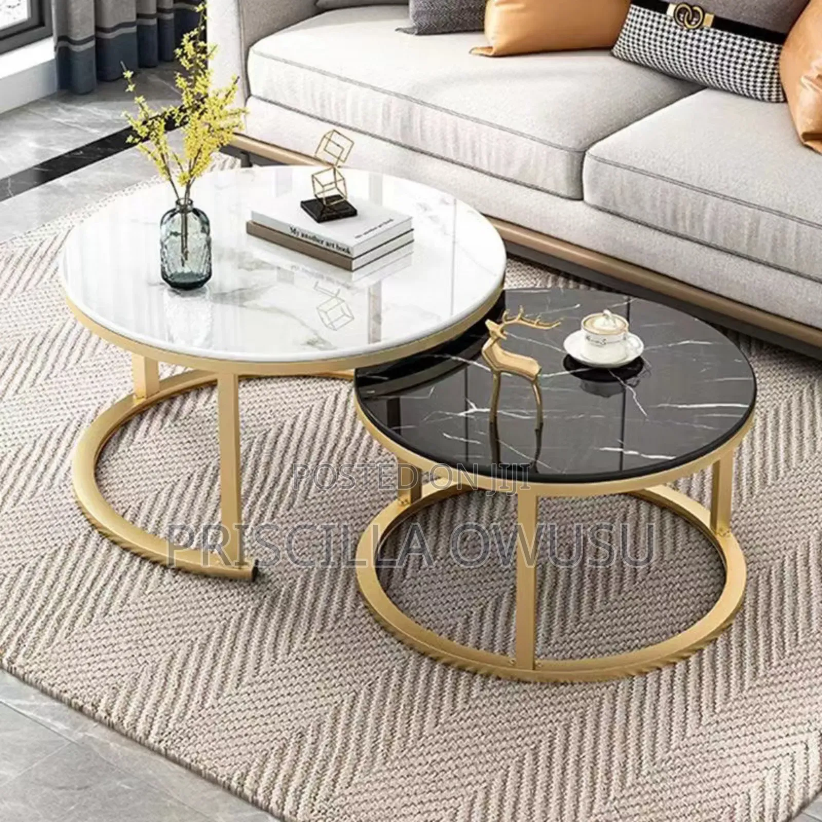 Marble Center Table Coffee Table (2 Set)