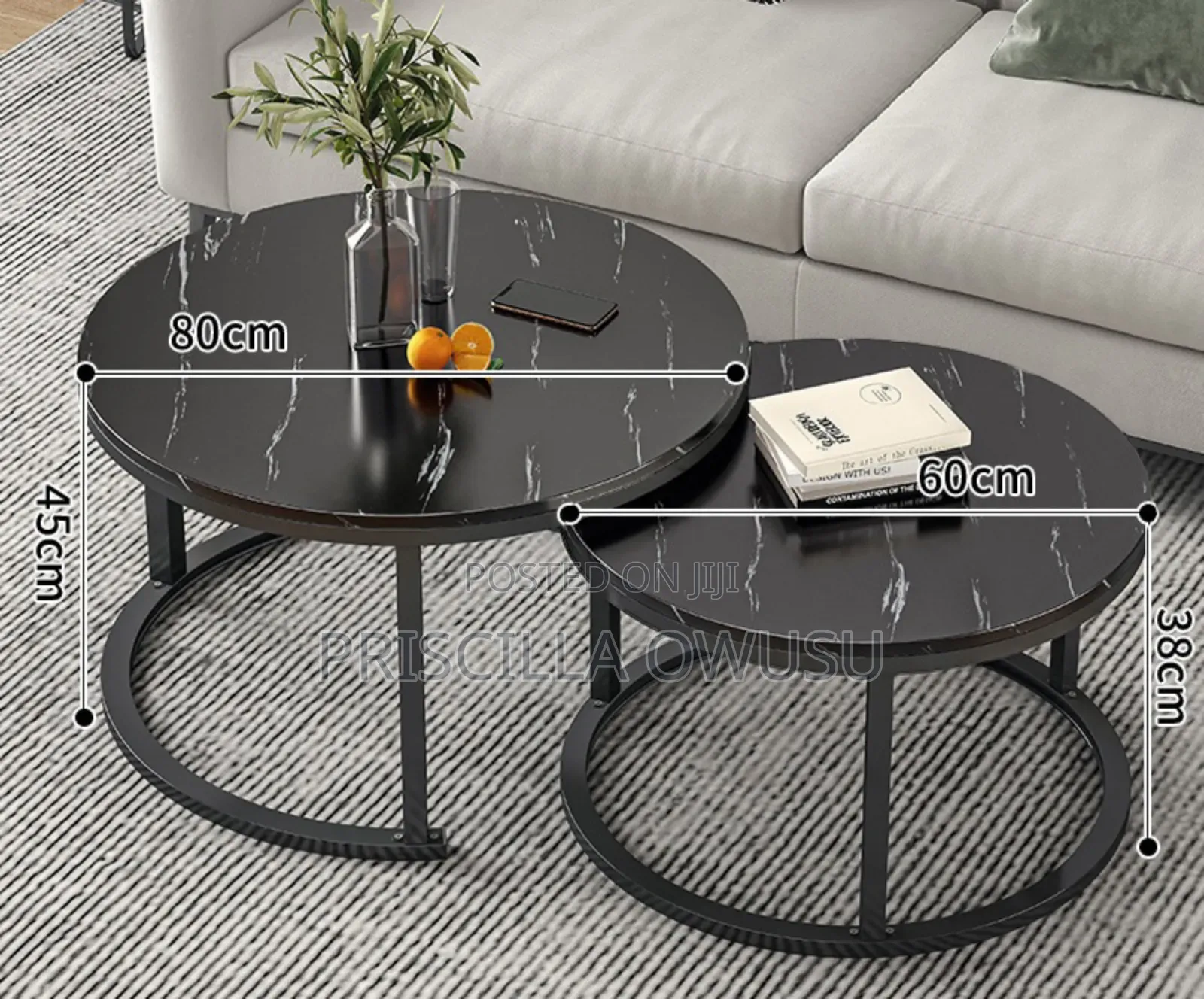 Marble Center Table Coffee Table (2 Set)
