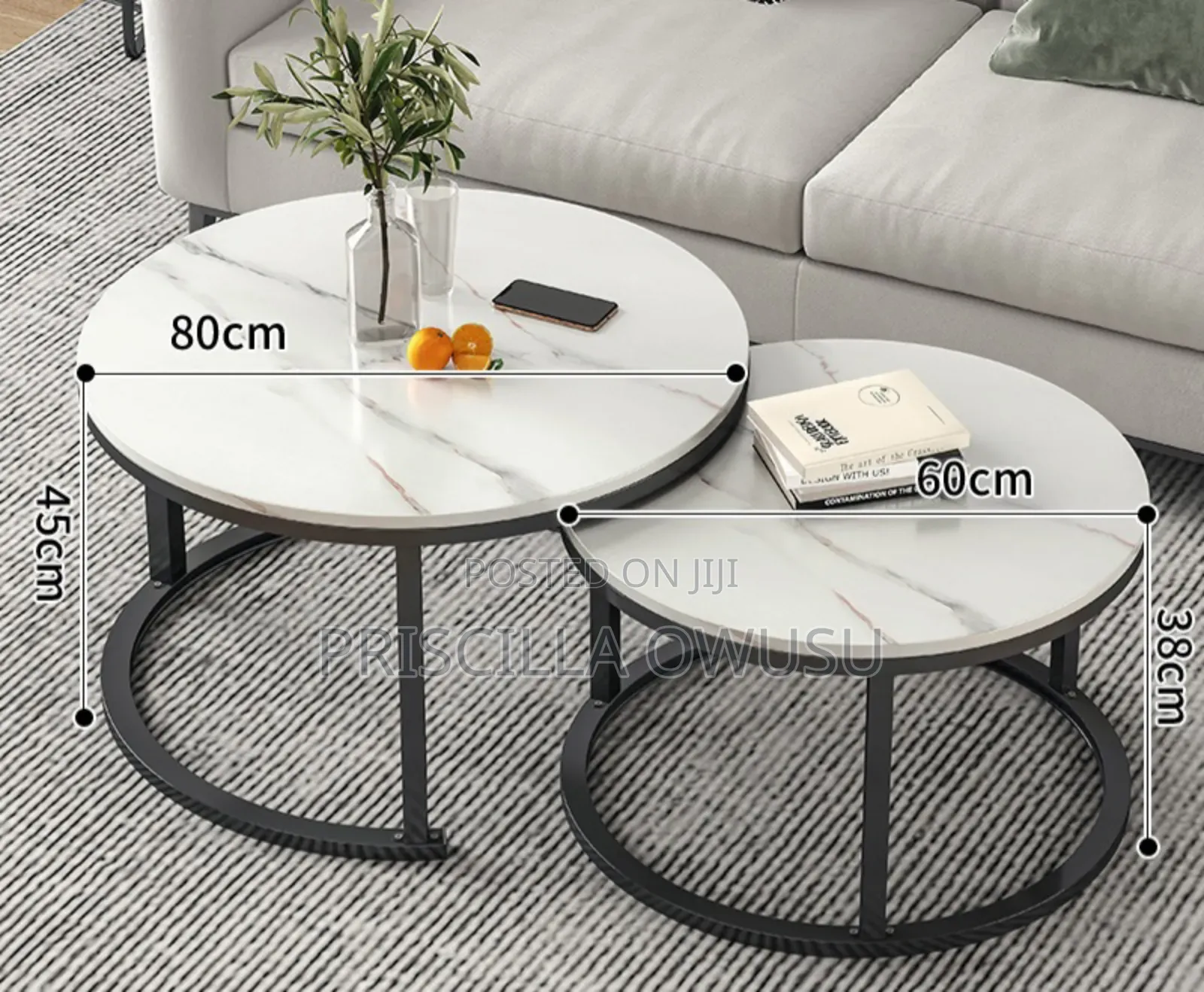 Marble Center Table Coffee Table (2 Set)