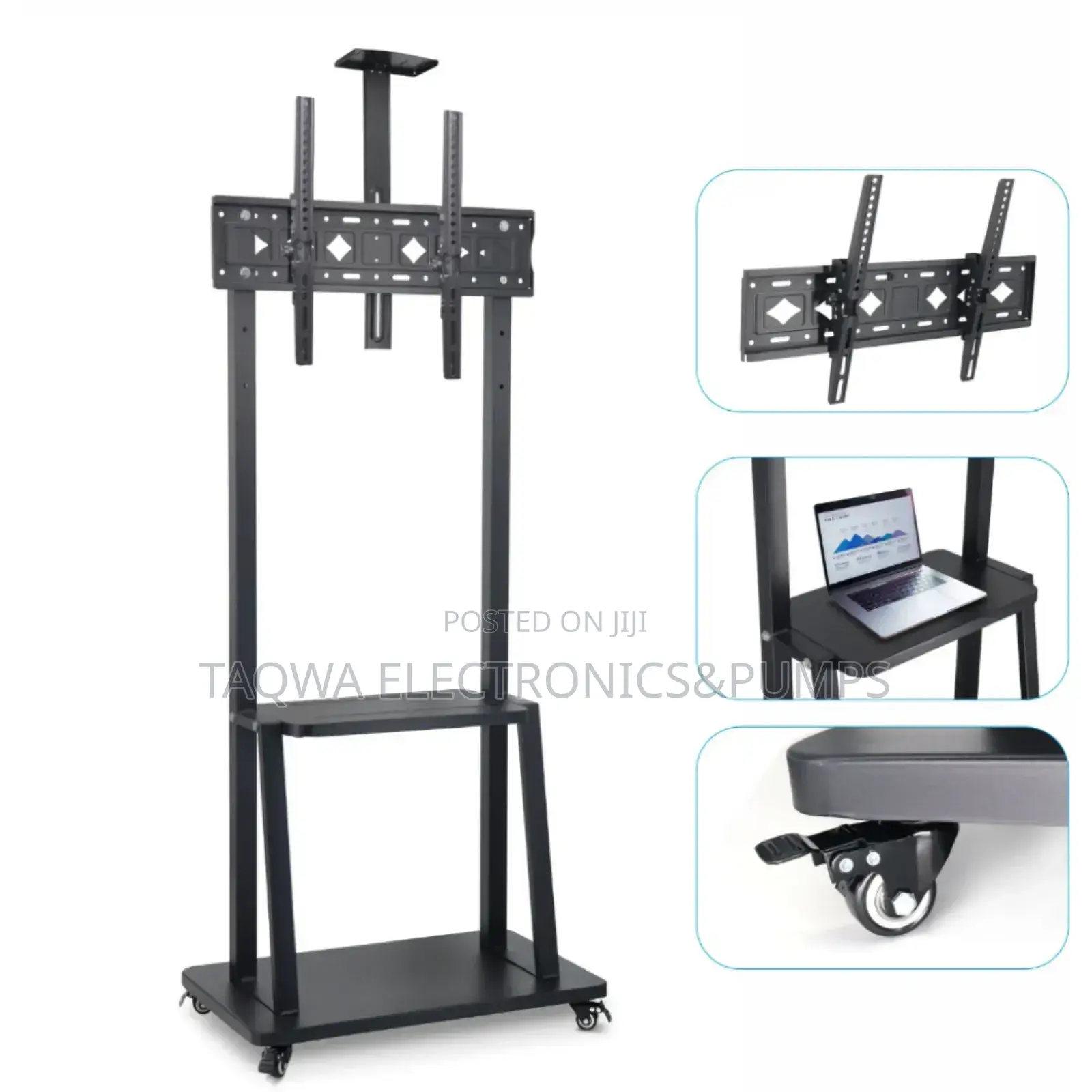It Supp0rts 32-75 Inches Mobile Tv Bracket
