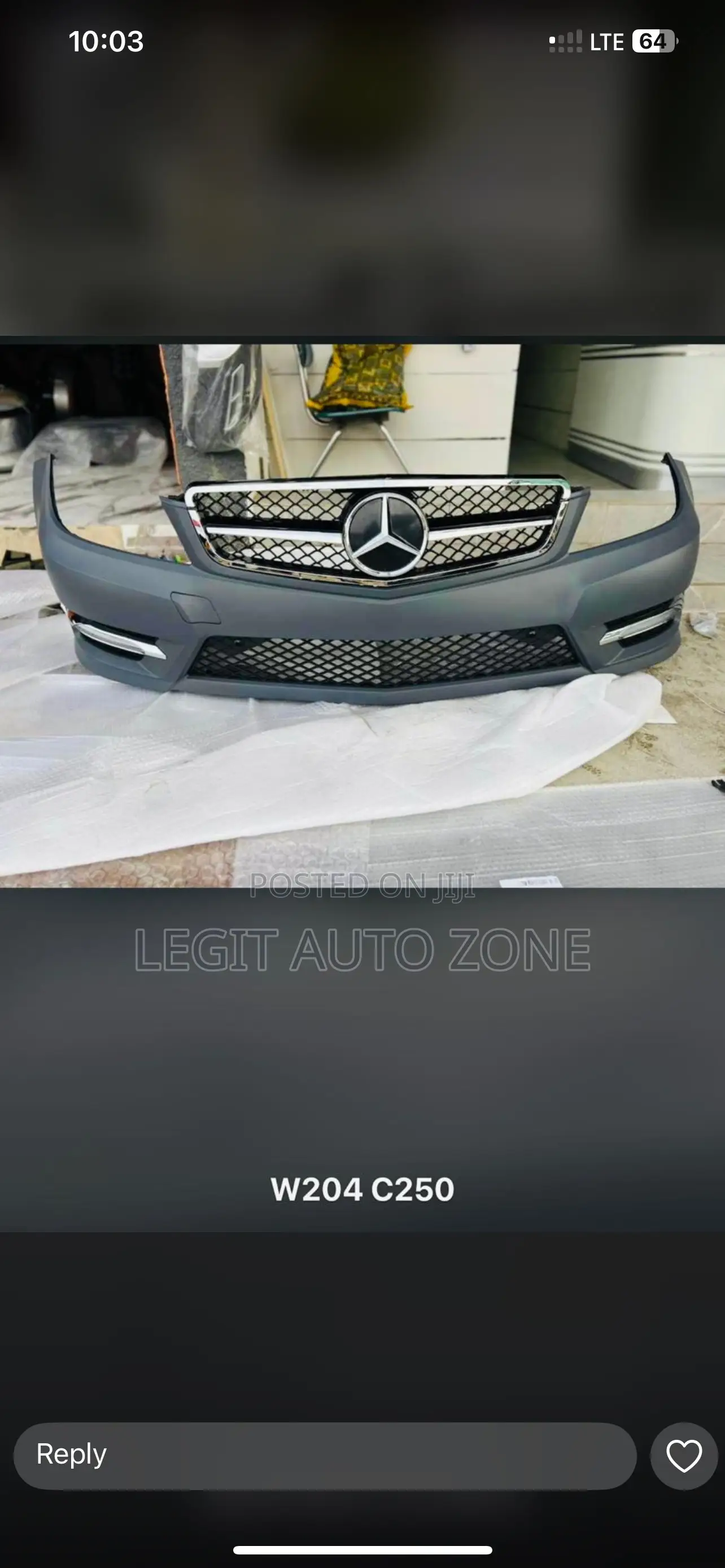 Mercedes Benz C250/W204 Front Bumper Complete