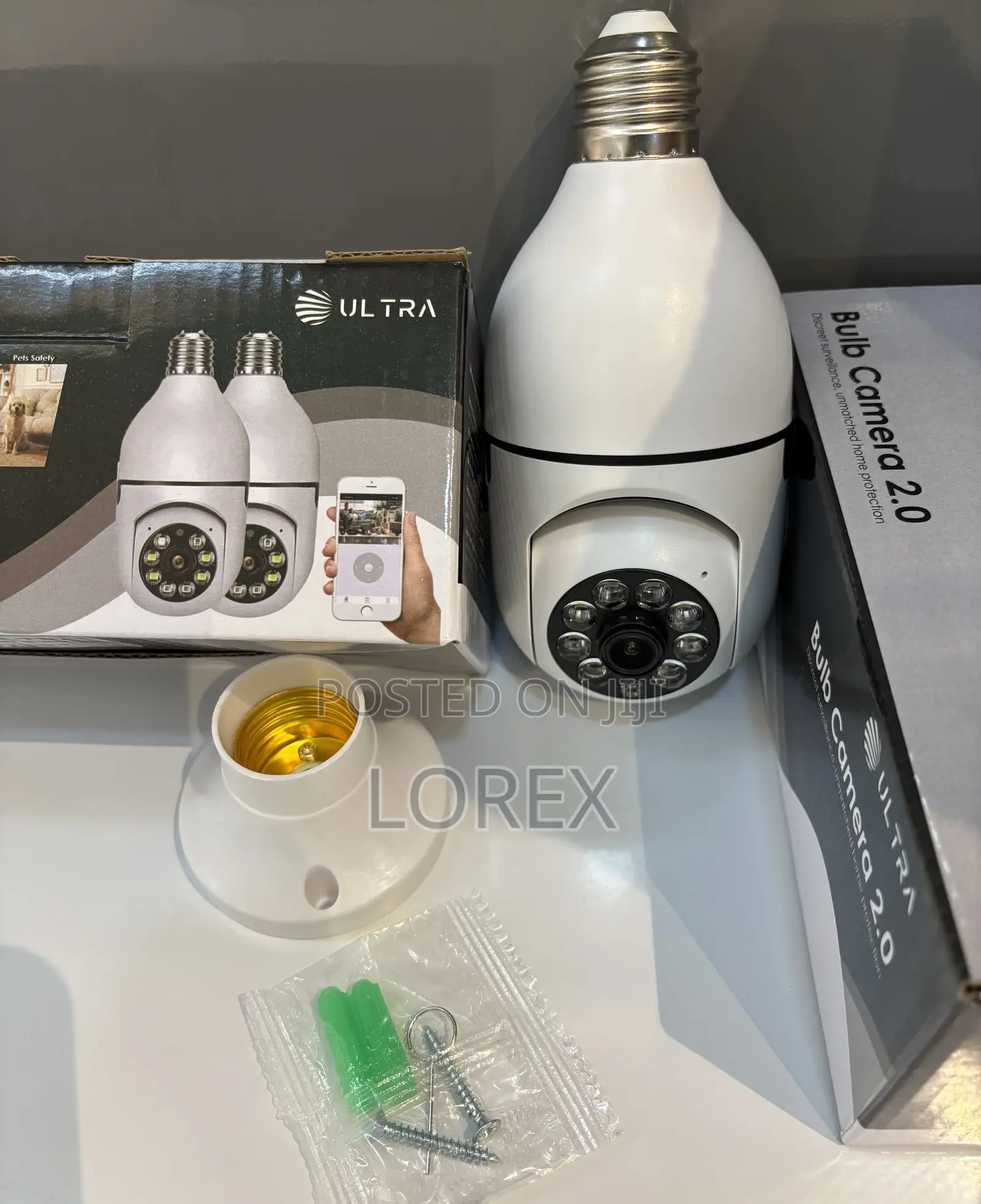 Bulb Wifi Ptz Camera 3mp Auto Human Tracking (V380 Pro App)