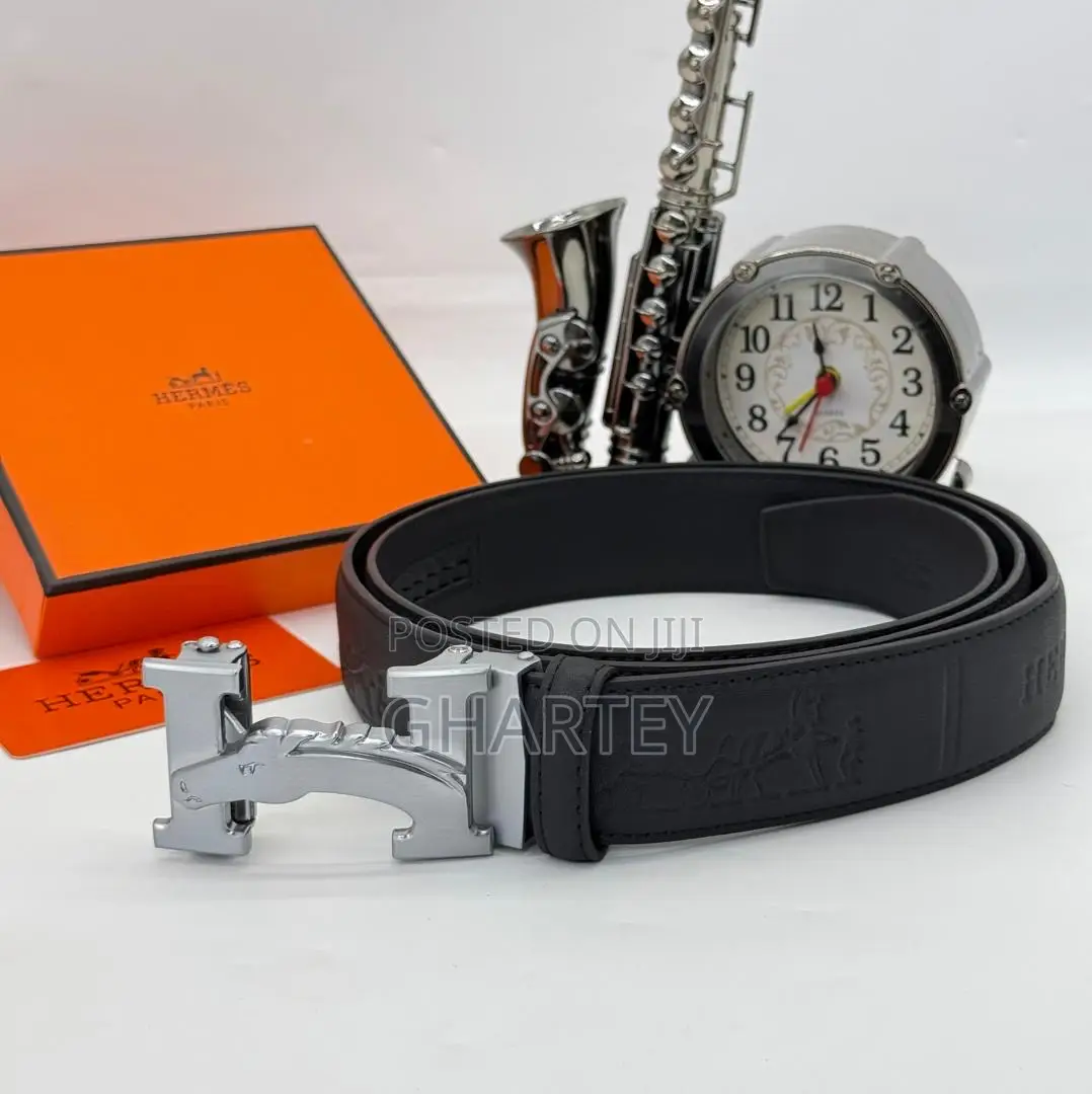 Hermes Quality Leather Zip Lock Belt || Designer Buckle