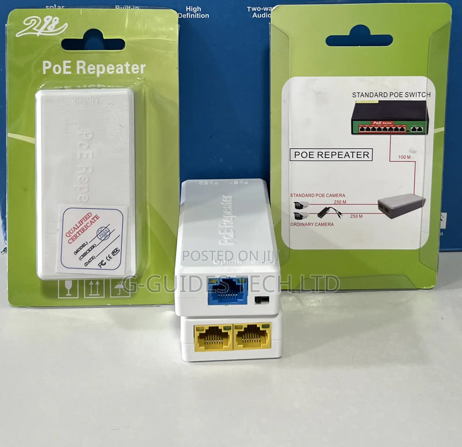 2-Port Poe Repeater, 2-Port Poe Extender 1-in 2-Out 250m