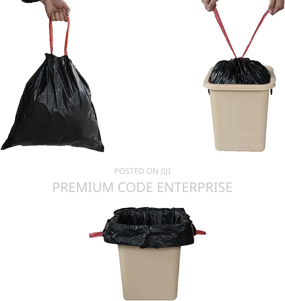 60 Liter Easy Tie Garbage Bags(15pcs) - Brown, 60l