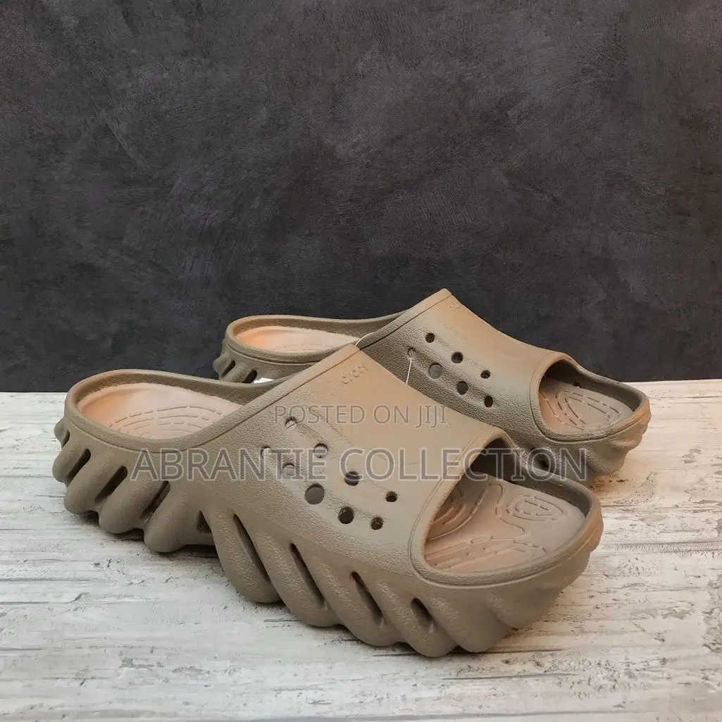 Unisex Crocs Echo Slides Brown