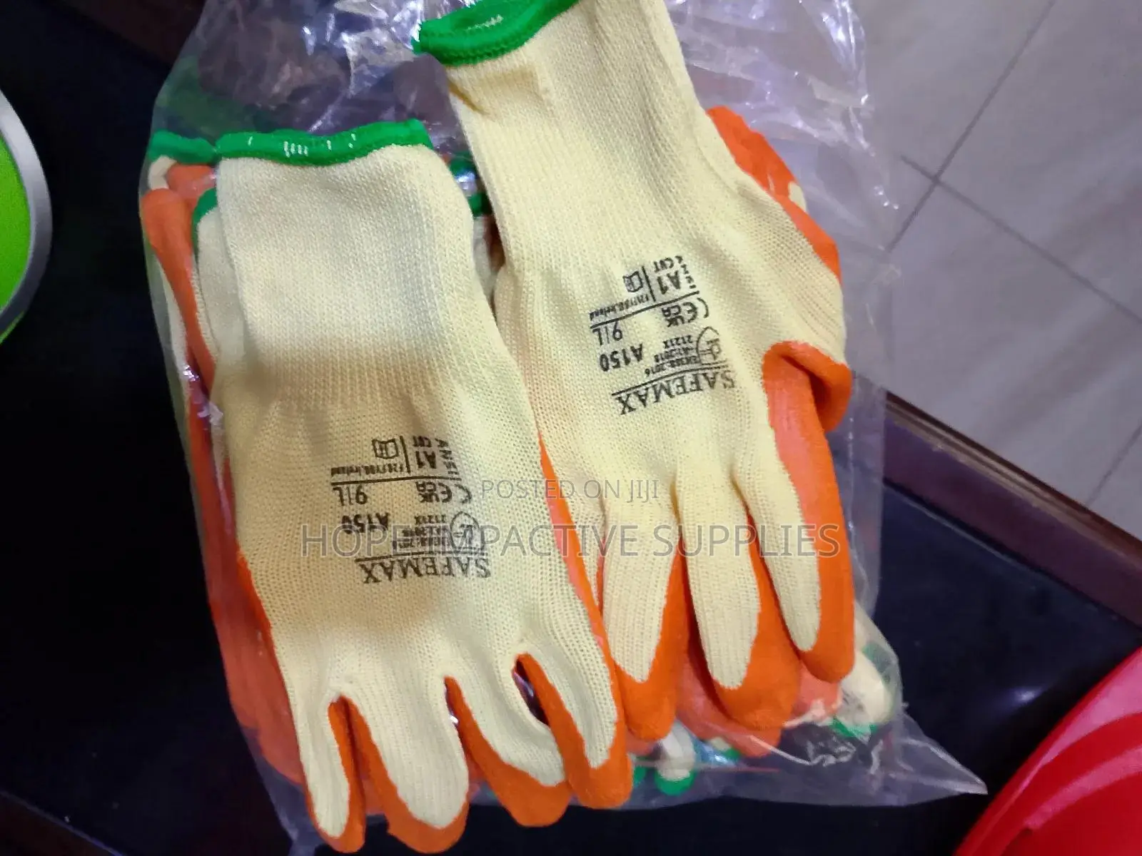 Orange Palm Cotton Gloves. All Sizes Available.