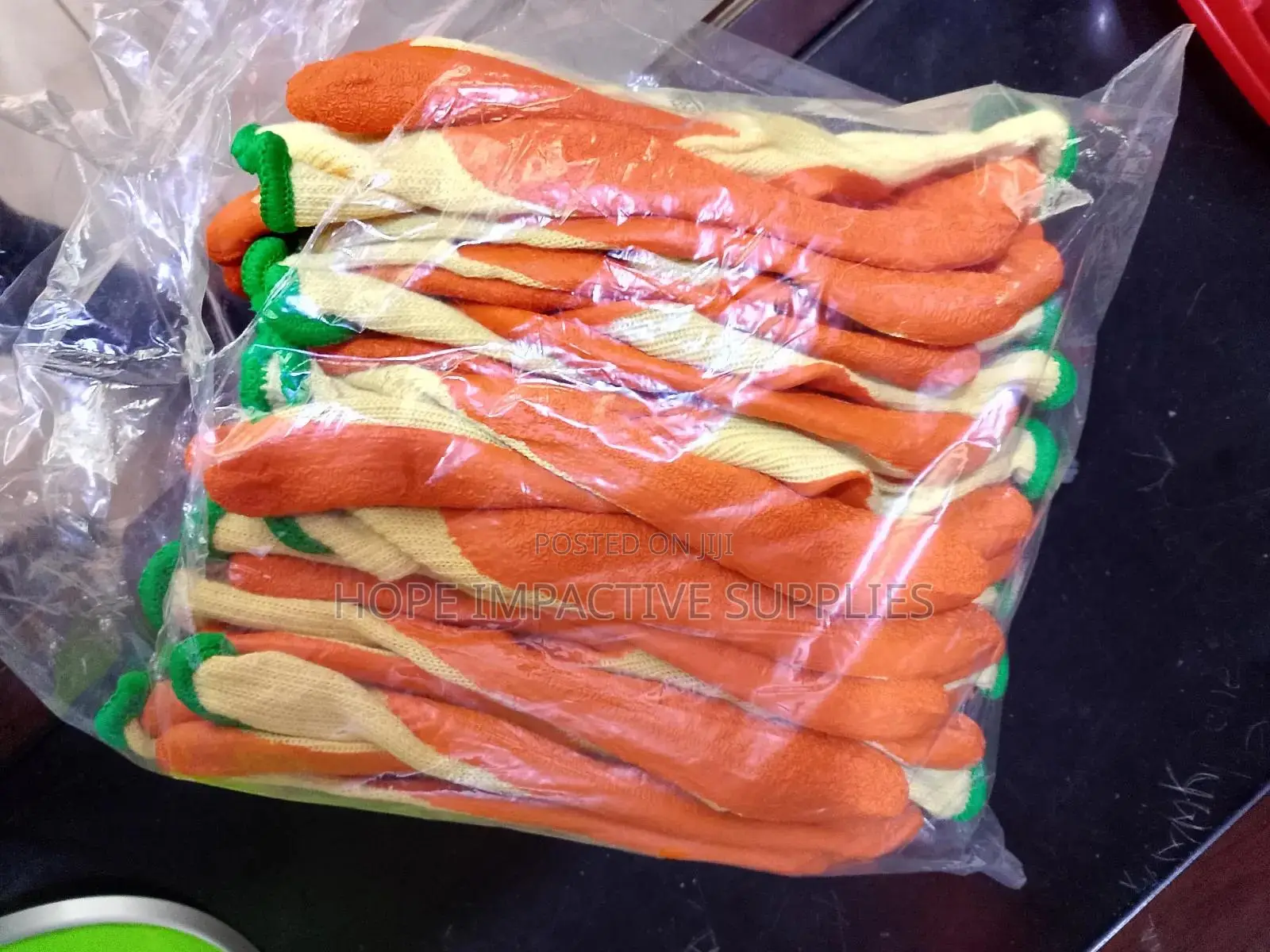 Orange Palm Cotton Gloves. All Sizes Available.