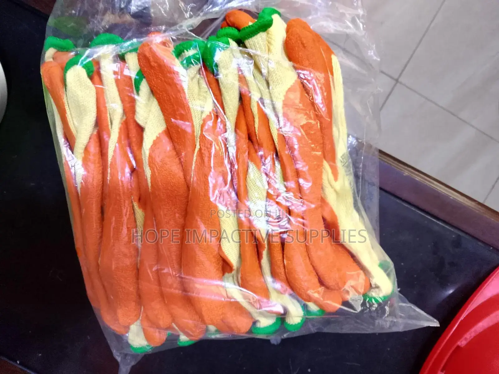 Orange Palm Cotton Gloves. All Sizes Available.