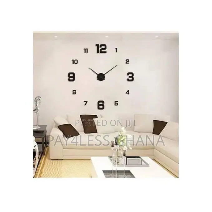 3d Diy Framless Large Wall Clock