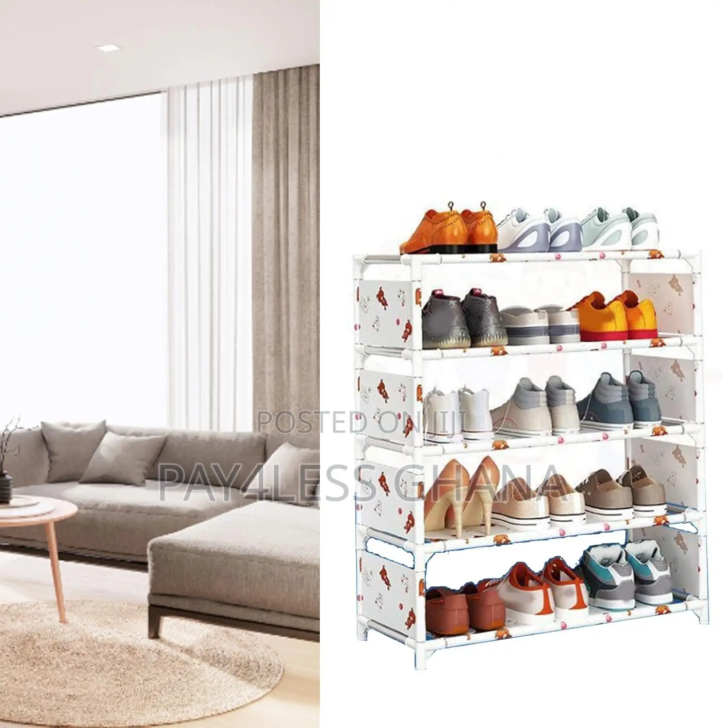 7-Layer Little Bear Metal Shoe Rack