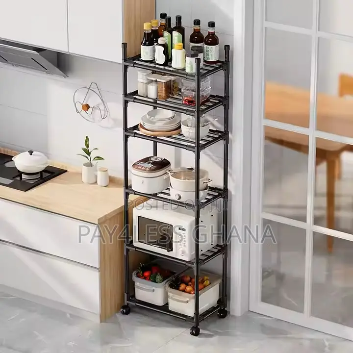 6-Layer Rolling Metal Shelves Stand