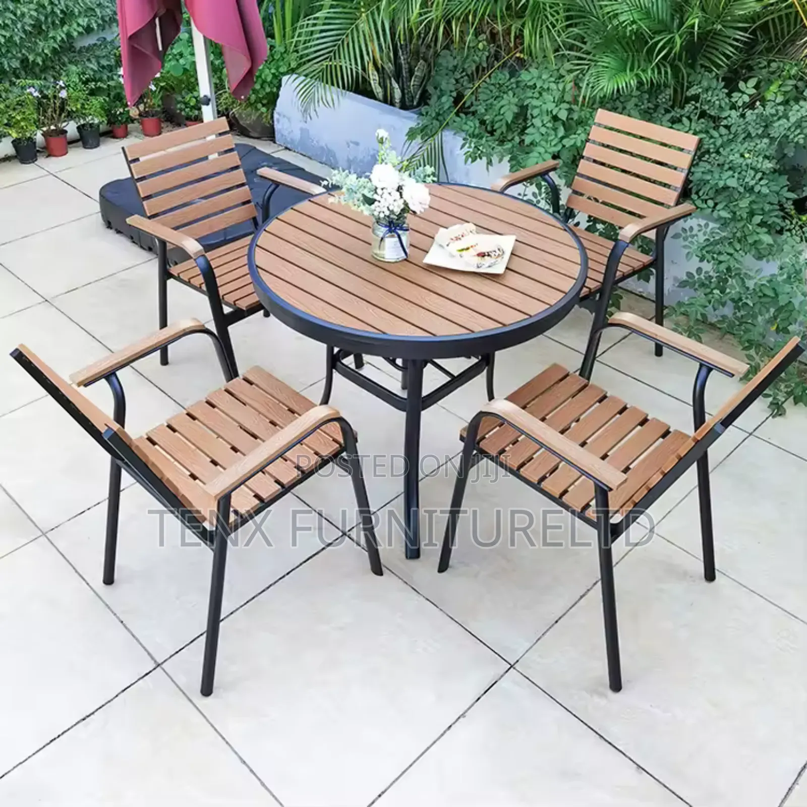 Outdoor Chair (4 Seater)Metal and Wood