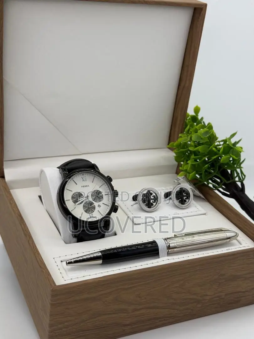 Gift Set Men’S Watch Black - Cufflinks - Pen