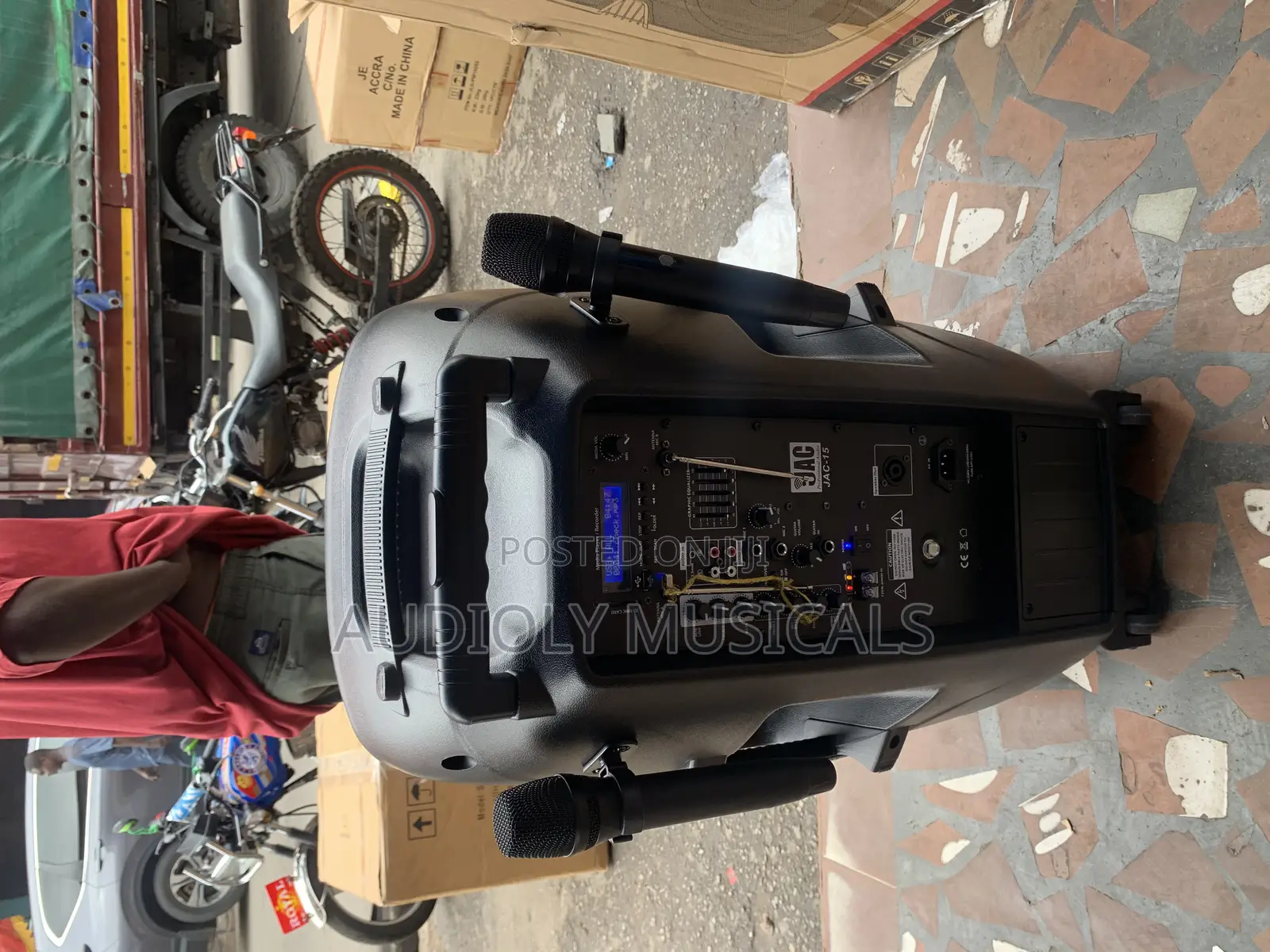 15- Inches Rechargeable With Two Mic and a Stand