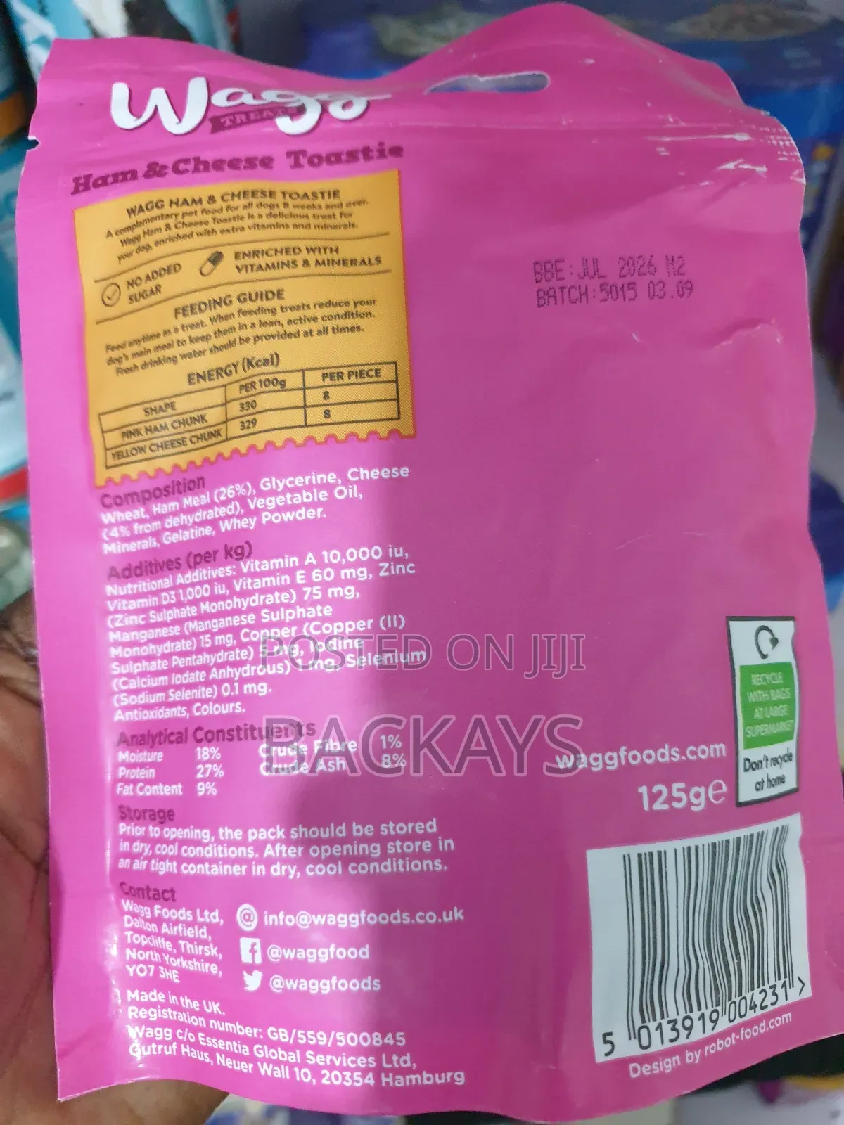 Wagg Ham and Cheese Tostie Dog Treats