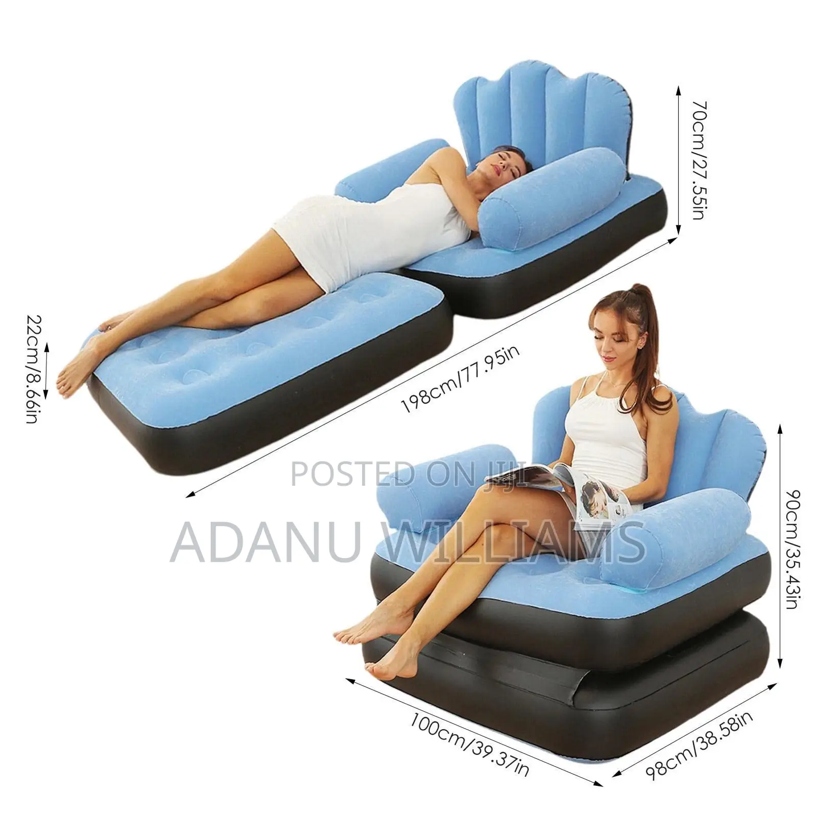 Multifunctional 5in1 Foldable Inflatable Bed Sofa With Pump