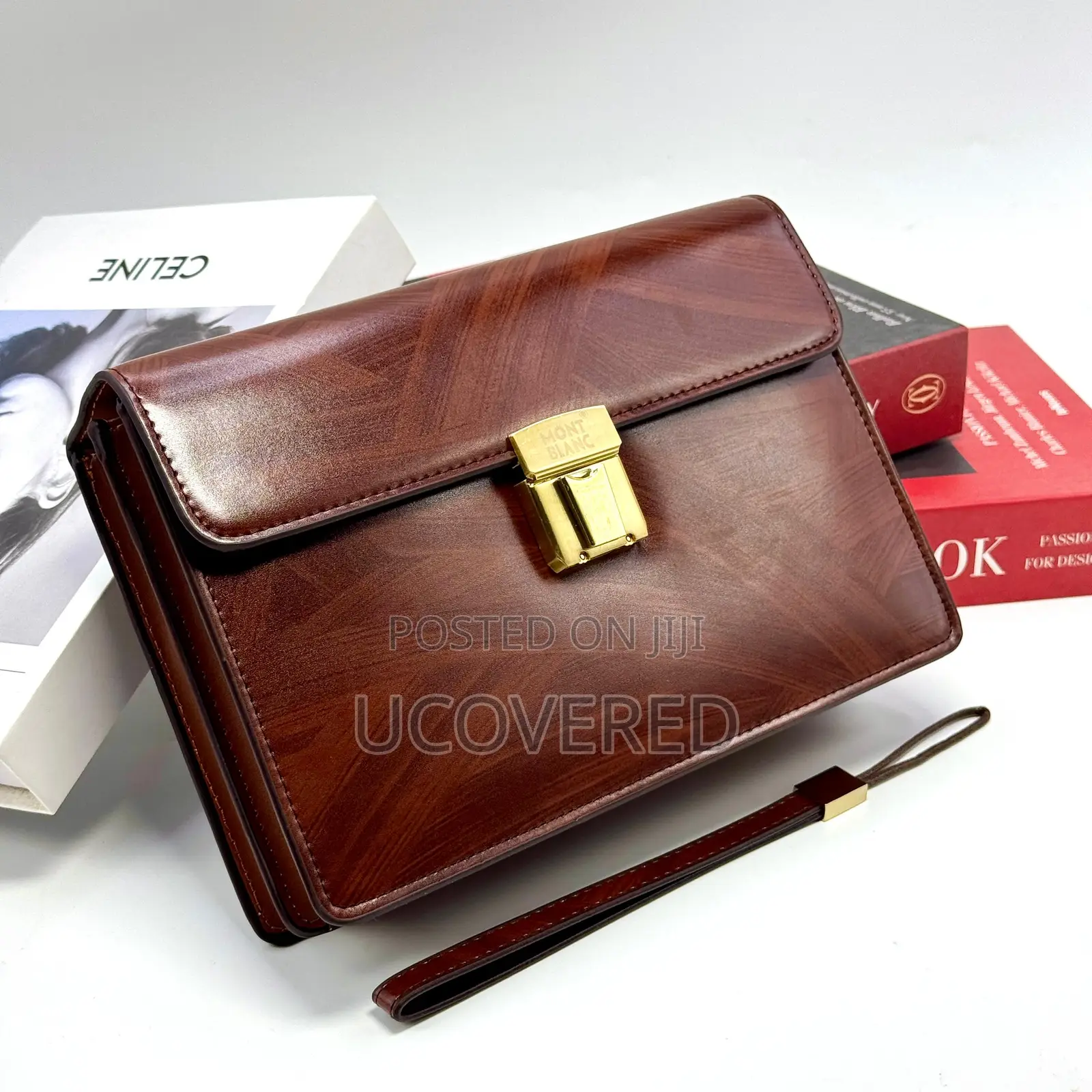 Montblanc Men’S Leather Clutch - Men’S Organizer Wrist Bag