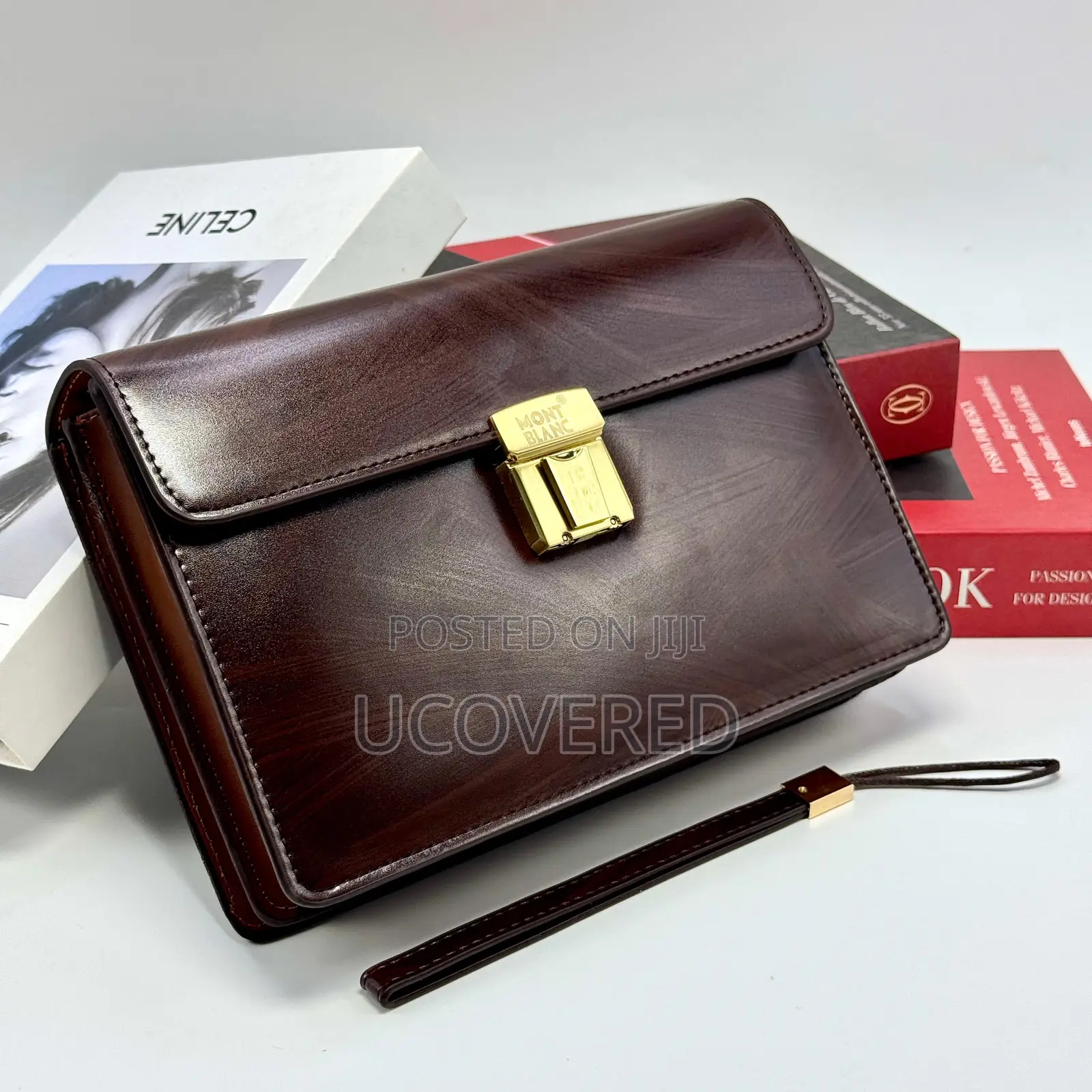 Montblanc Men’S Leather Clutch - Men’S Organizer Wrist Bag