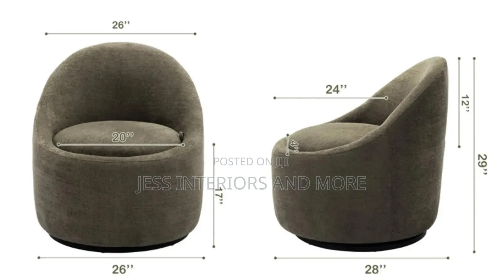 Accent Chair (Swivel) Dark Green