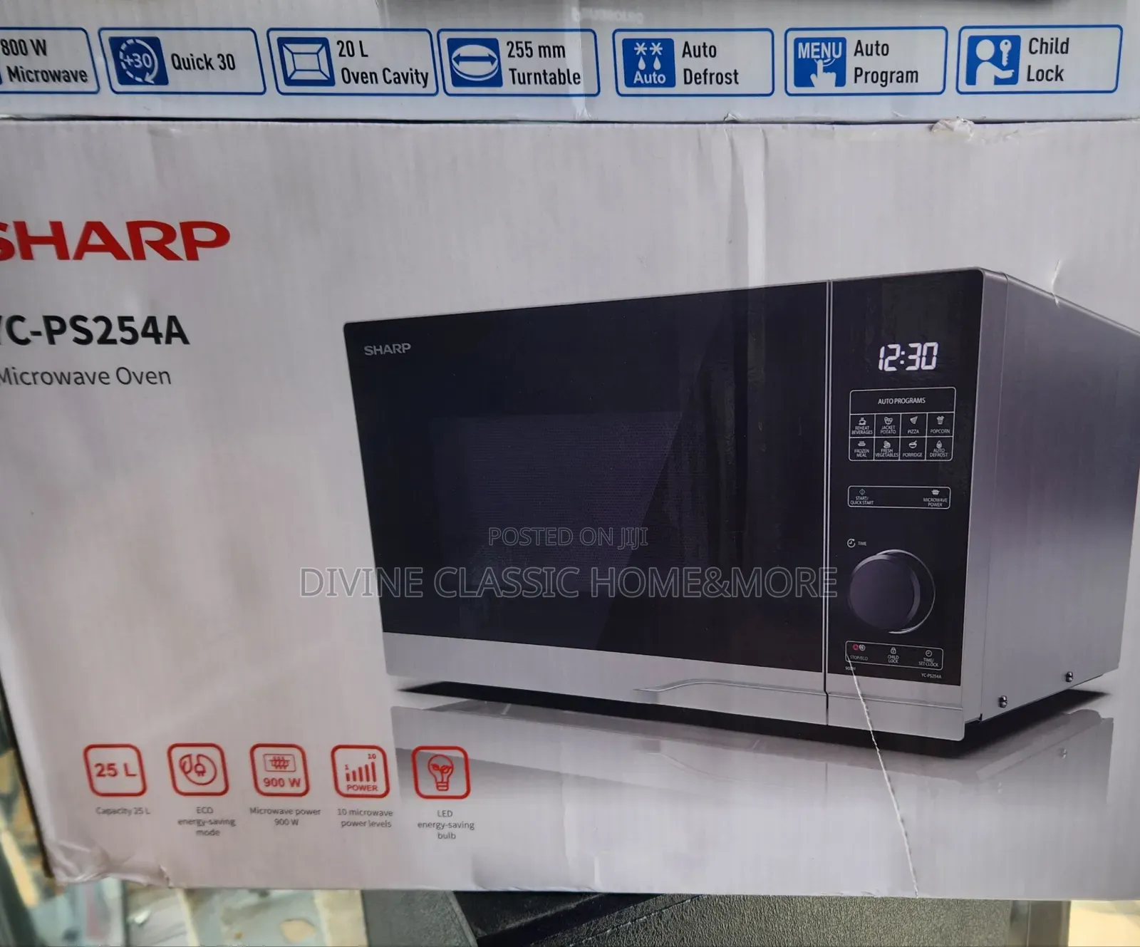 Sharp 25 Litre 900w Digital Microwave, 10 Power Levels,