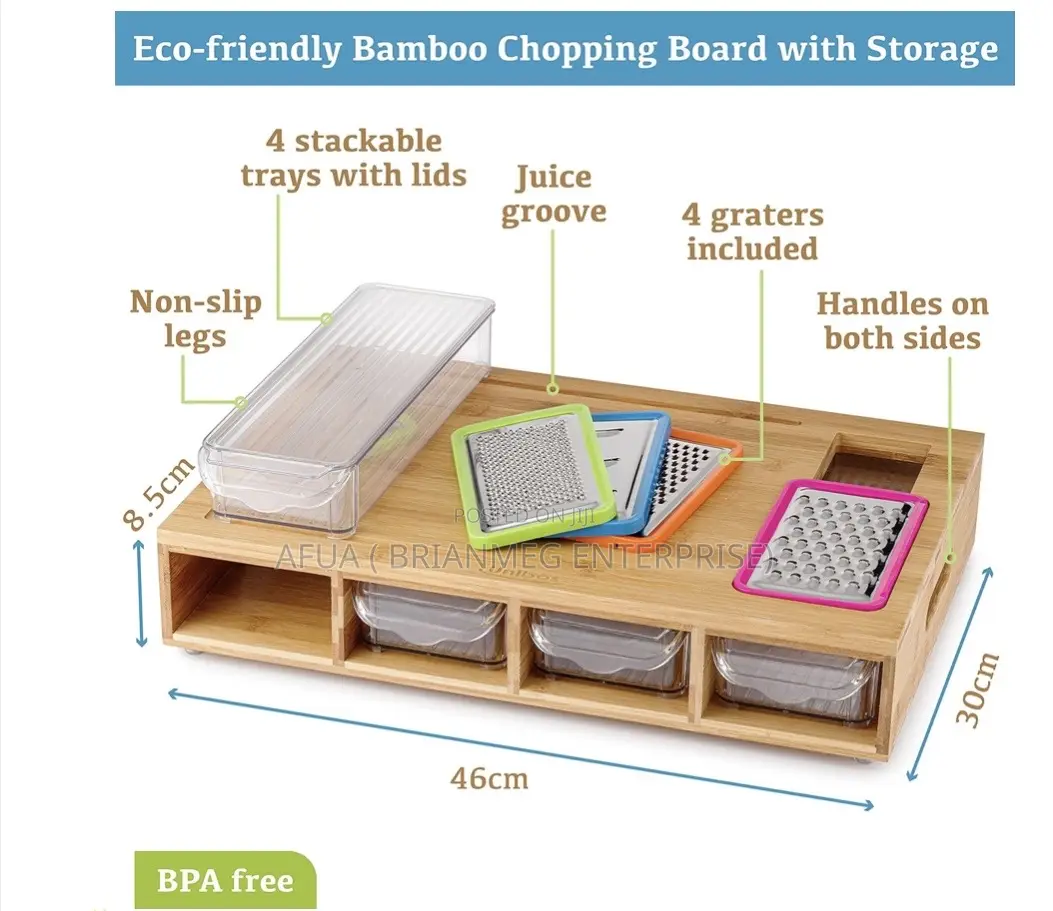 Bamboo Condiments Chopping Board
