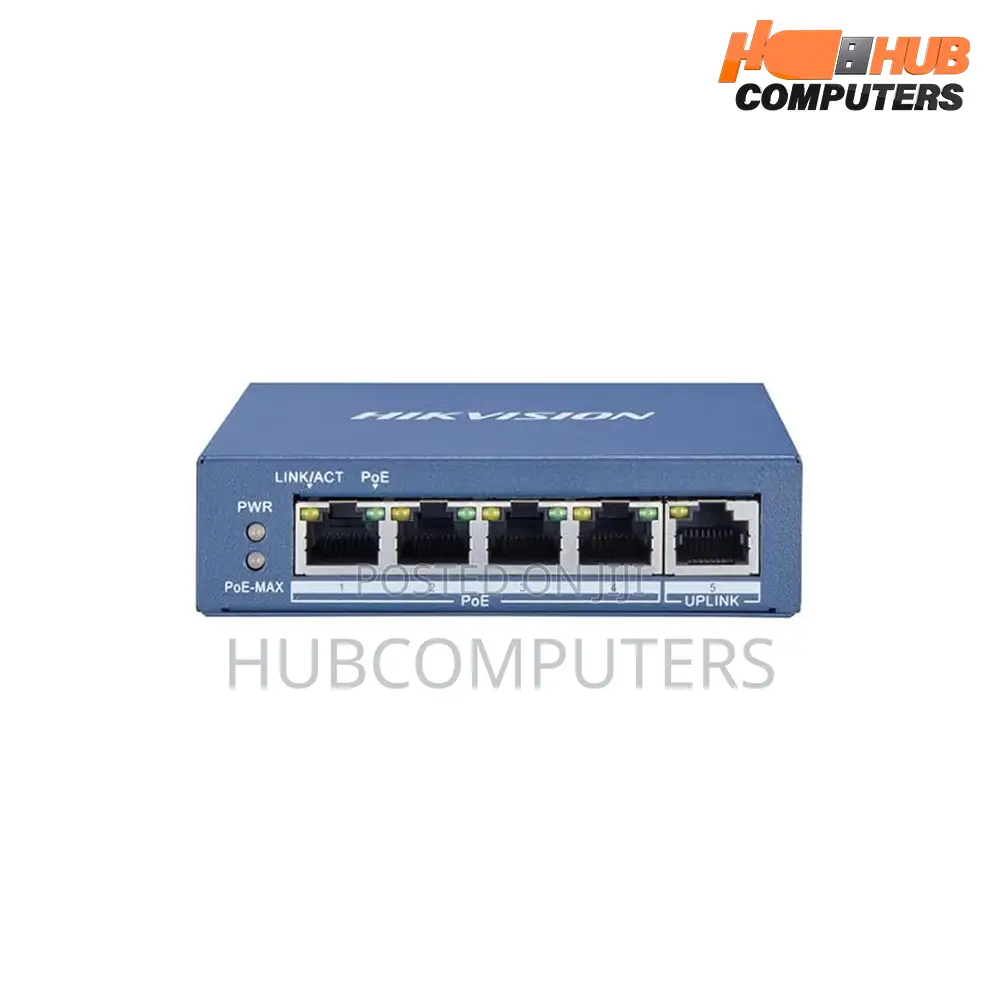 Hikvision Ds-3e0505p-E/M Poe Gigabit 4 Port Unmanaged Switch