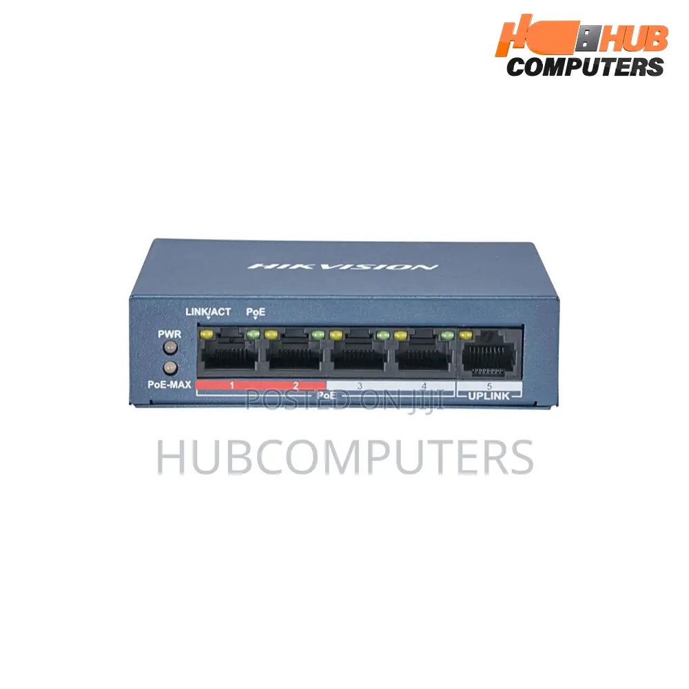 Hikvision Ds-3e0505p-E/M Poe Gigabit 4 Port Unmanaged Switch