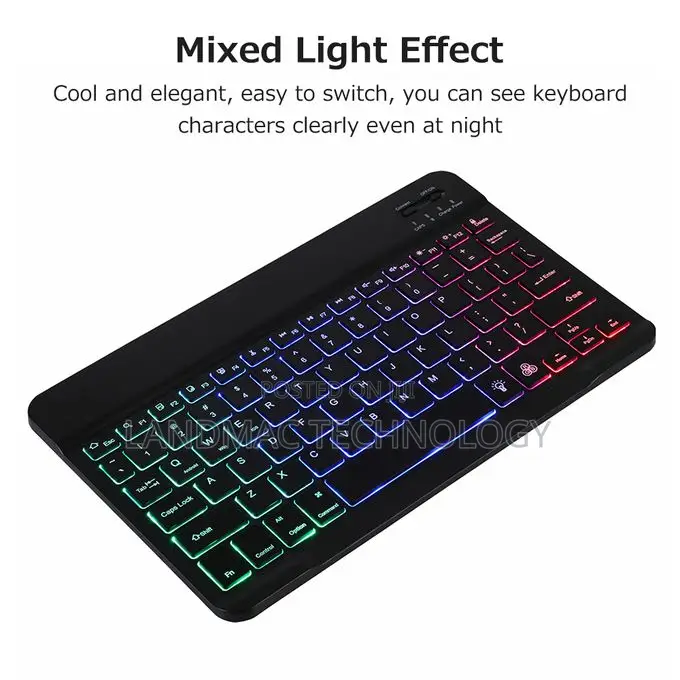 Wireless Bt Keyboard Ultra-thin Rechargeable Mixed Light