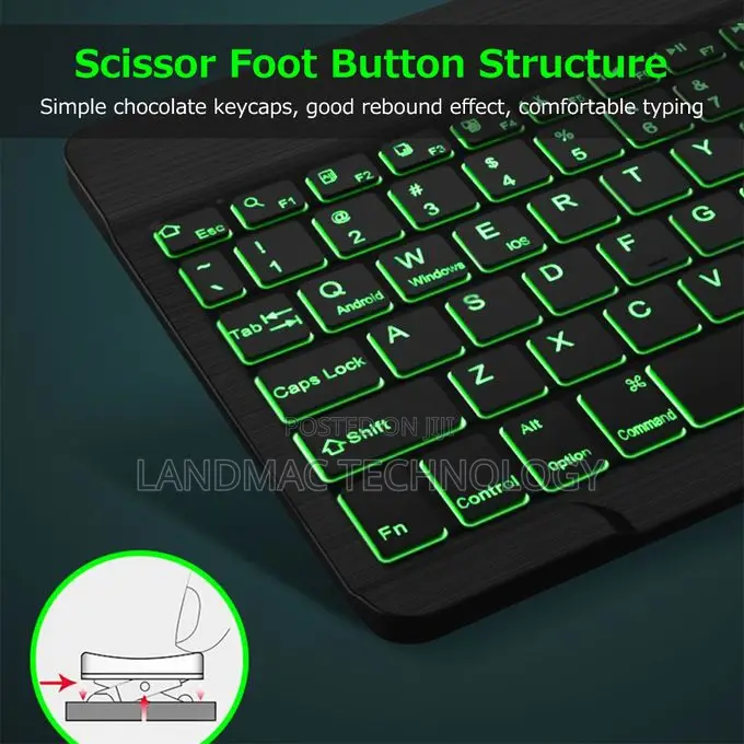 Wireless Bt Keyboard Ultra-thin Rechargeable Mixed Light