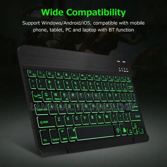 Wireless Bt Keyboard Ultra-thin Rechargeable Mixed Light