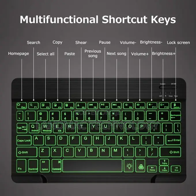 Wireless Bt Keyboard Ultra-thin Rechargeable Mixed Light