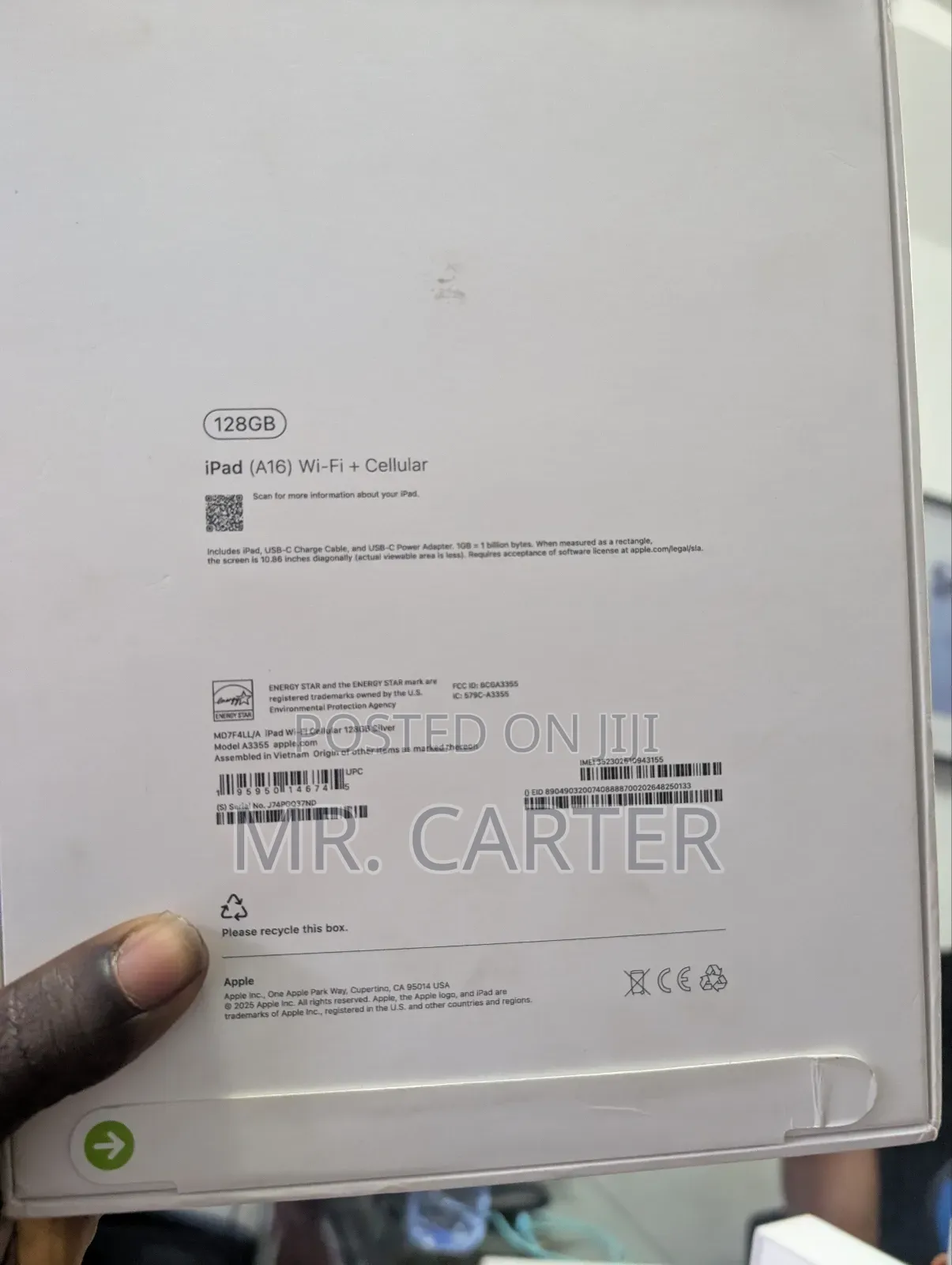 New Apple iPad (2025) 128 GB Silver