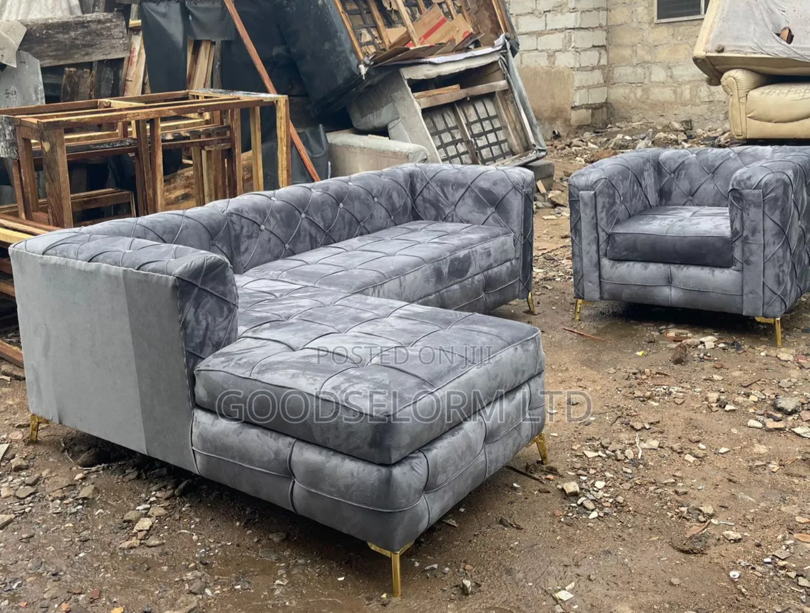 L Shape Sofa With Single and Free Delivery