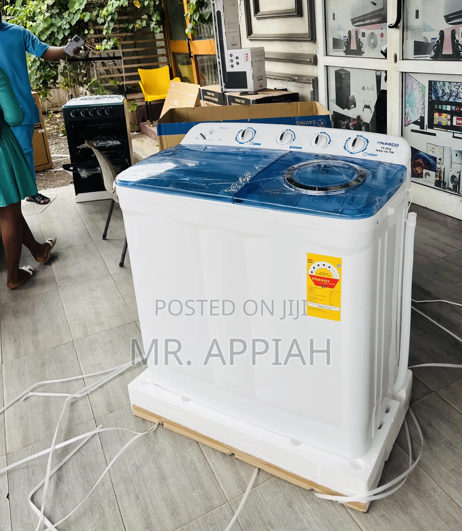 Classic Design Nasco 15kg Semi-Auto Washing Machine.