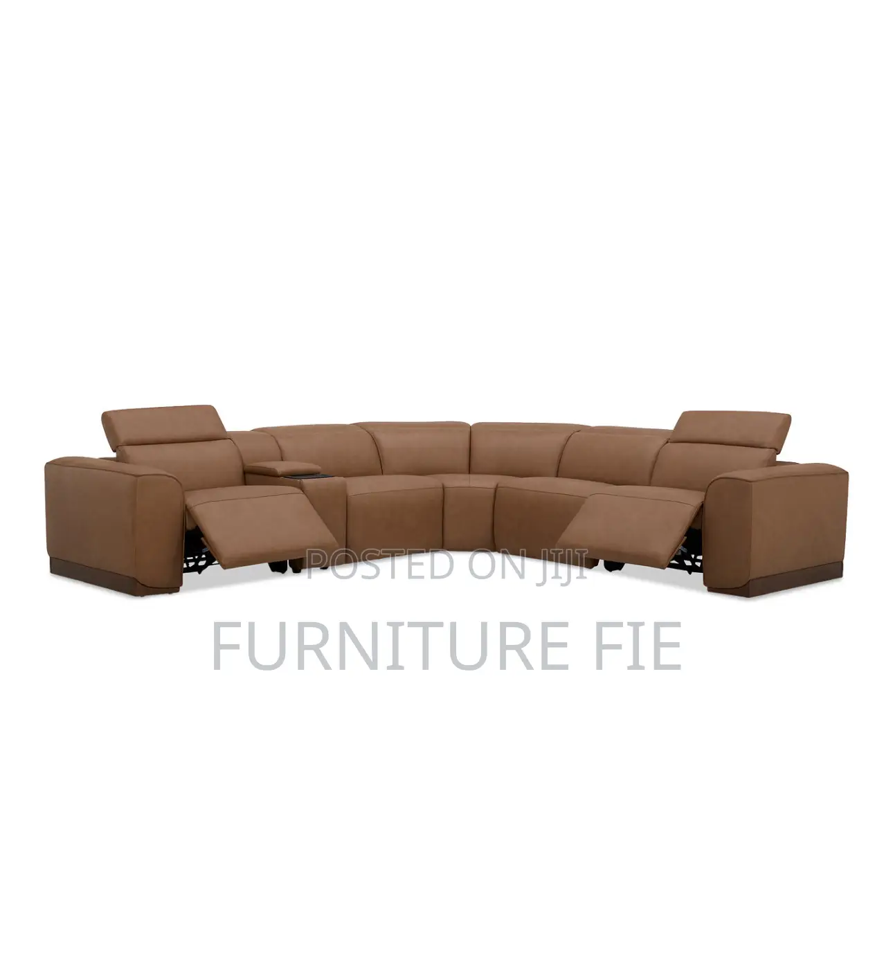 Lovro 6pc Leather Sectional With Recliners Console FRM Usa