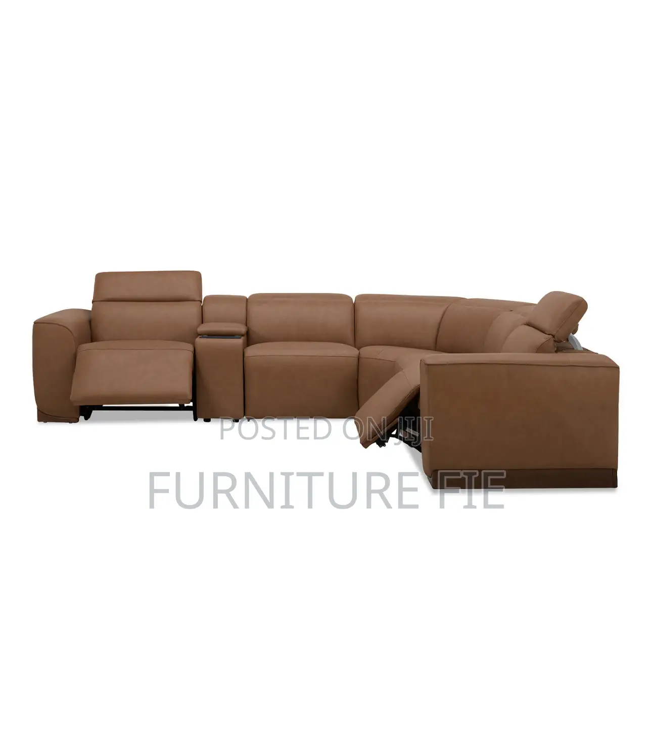 Lovro 6pc Leather Sectional With Recliners Console FRM Usa